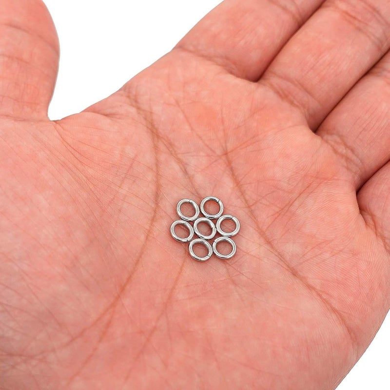 THREENEST 500PCS 6mm 1.2mm Thickness 16 Gauge Stainless Steel Jump Rings, Unwelded Metal Round Strong Thick Craft Ring for Necklace Bracelet Keychain Chainmail Jewelry Making - Image 1